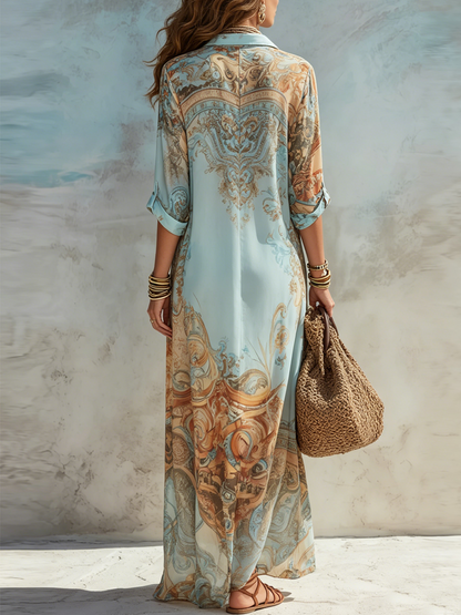 Serena | Vestido Camisero Mediterráneo