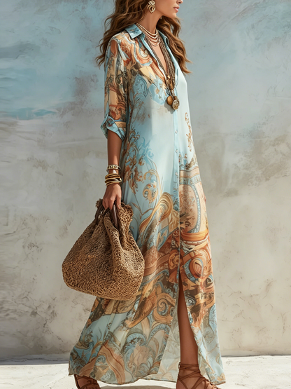 Serena | Vestido Camisero Mediterráneo
