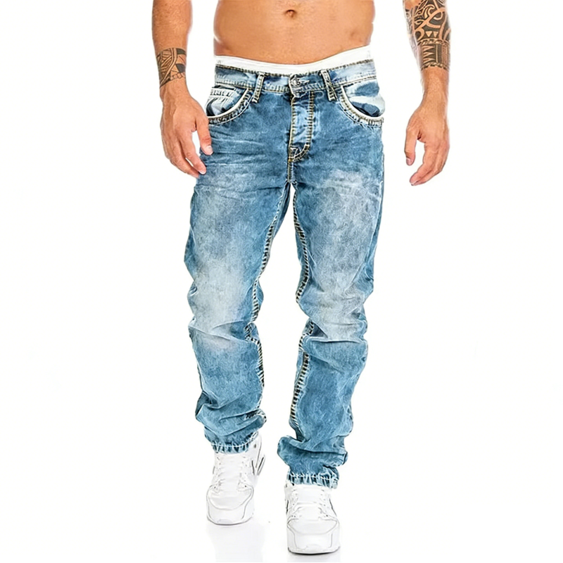 Vaqueros rectos creativos para hombre, estilo minimalista, ideales para el verano, estilo urbano