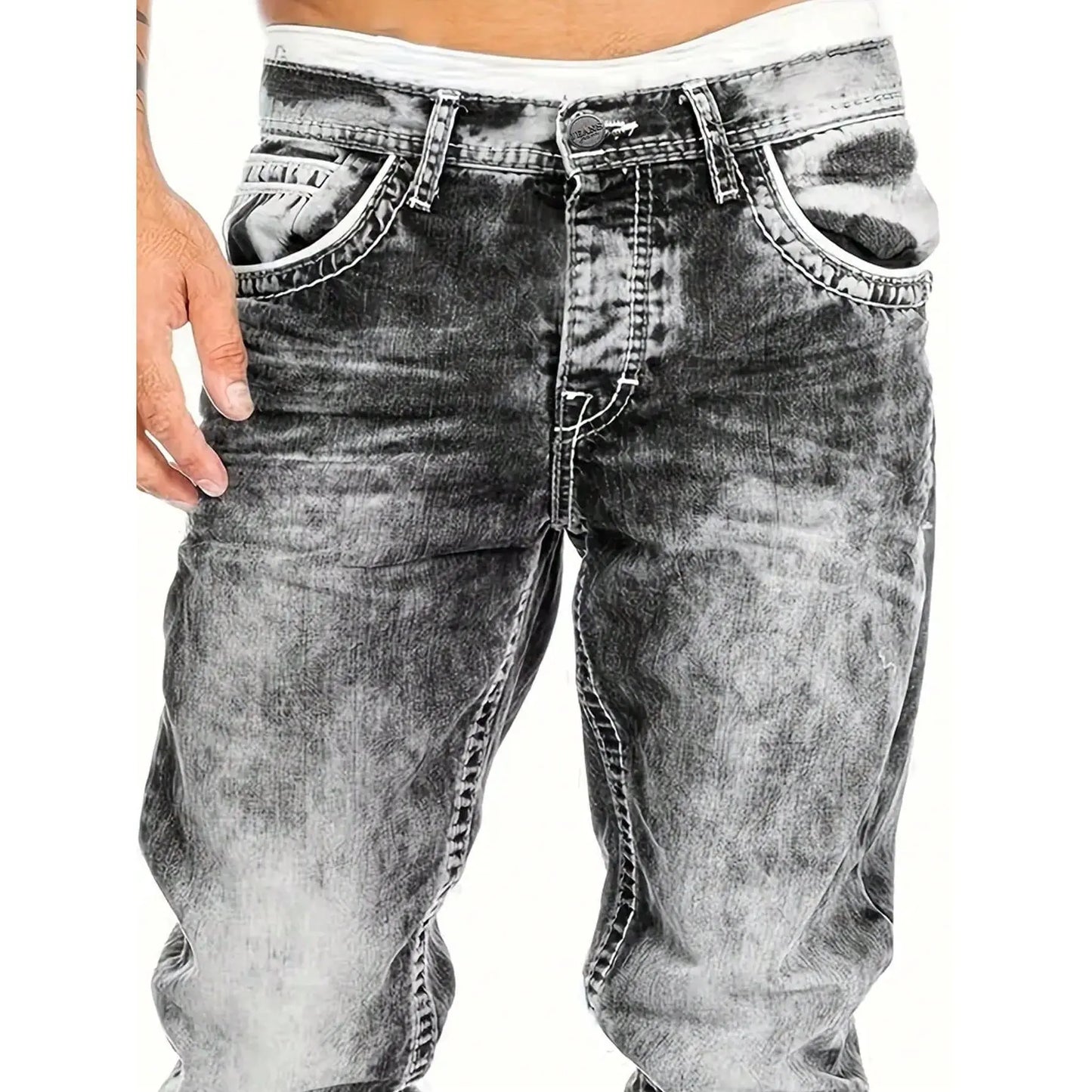 Vaqueros rectos creativos para hombre, estilo minimalista, ideales para el verano, estilo urbano