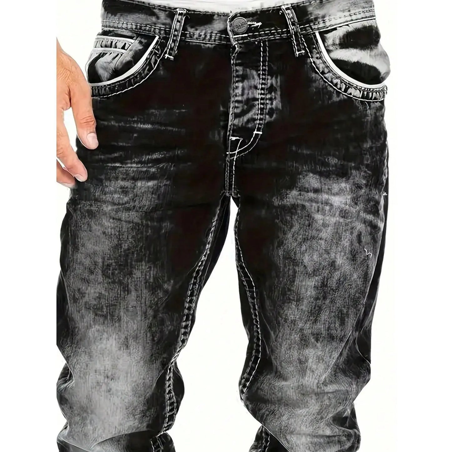 Vaqueros rectos creativos para hombre, estilo minimalista, ideales para el verano, estilo urbano