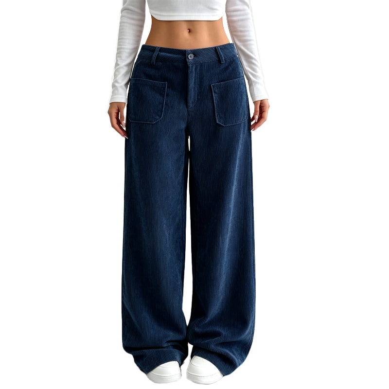 Pantalón ancho descontracturado corte relajado para mujer